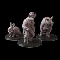 Steampunk Pets - Bull, Pig, Rabbit, Cat, Pug, Parrot