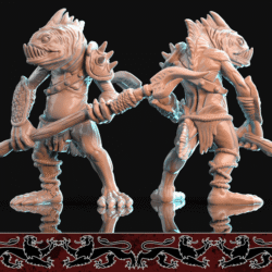 Fishman with Spear - Attentive