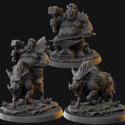 Krundar Hammerjaw & Warthog Mount - Orc Male - Blacksmith